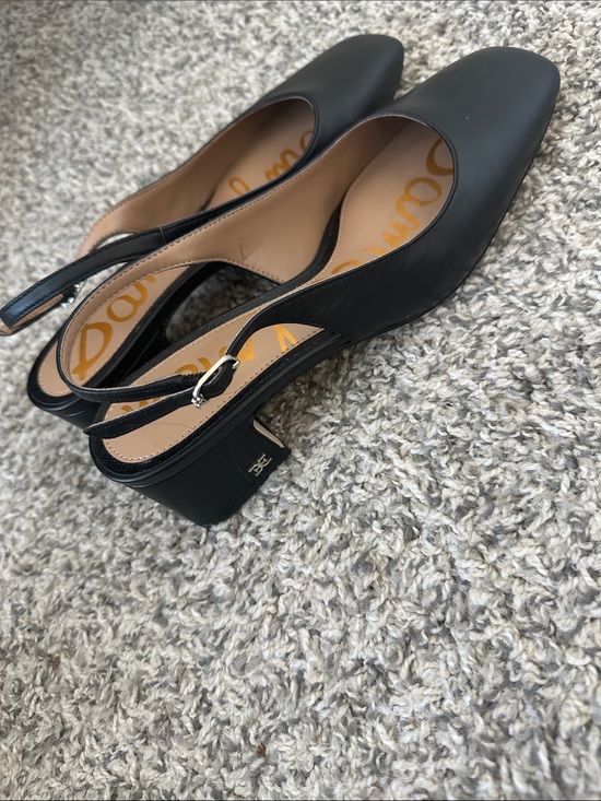 Sam Edelman Shoes - Sam Edelman Black Leather Slingback Block Heels